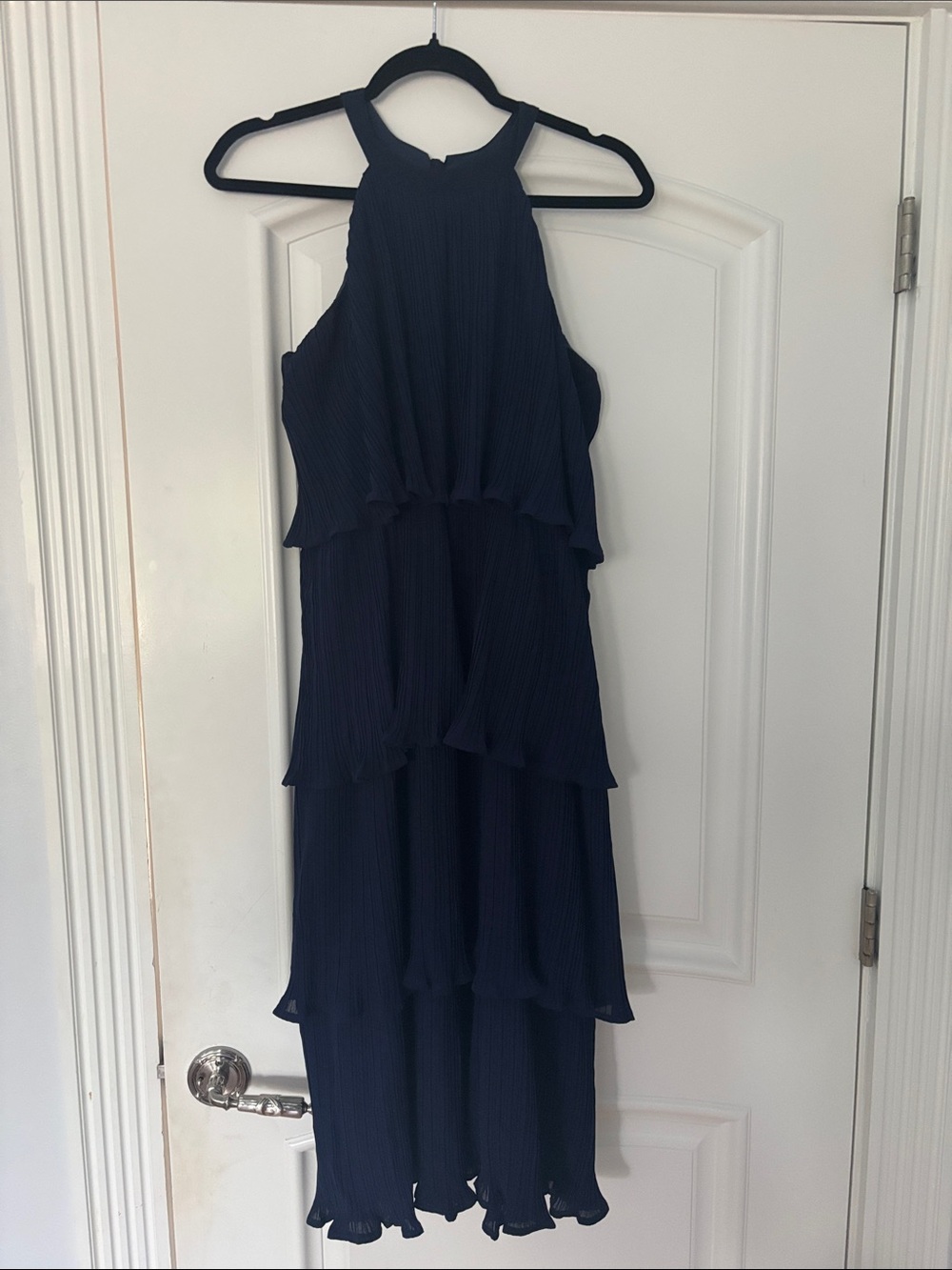 Layered halter neck midi dress